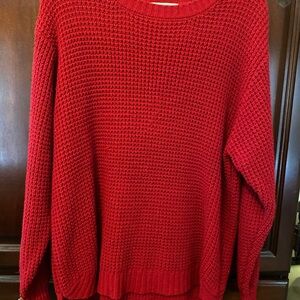 Zenana Outfitters Vibrant Red Crew Neck Sweater